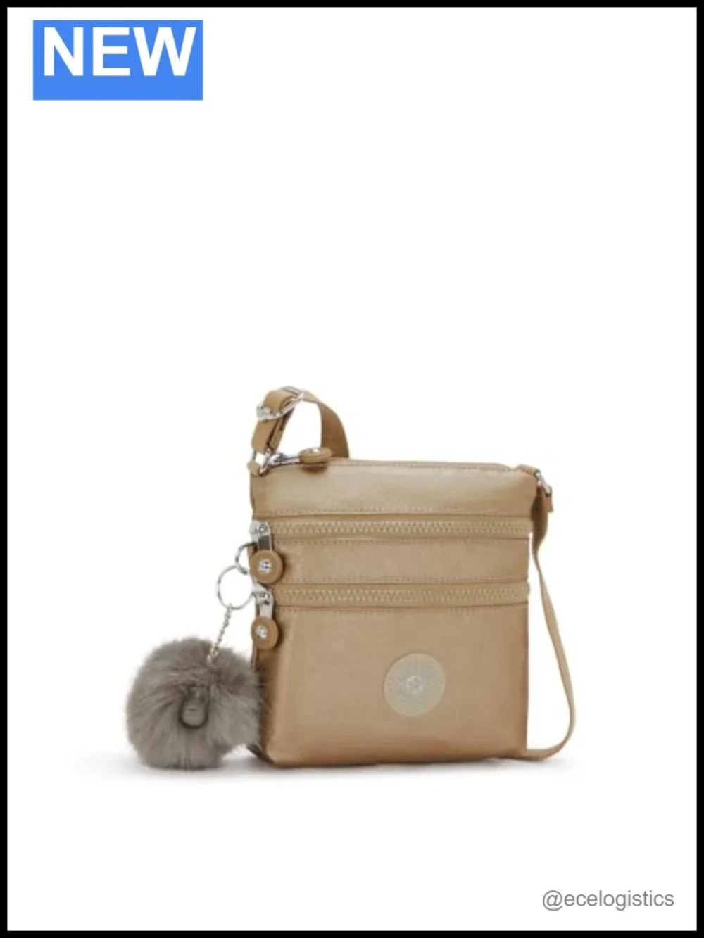 Kipling Alvar Extra Small Metallic Mini Bag Nylon Crossbody Satchel